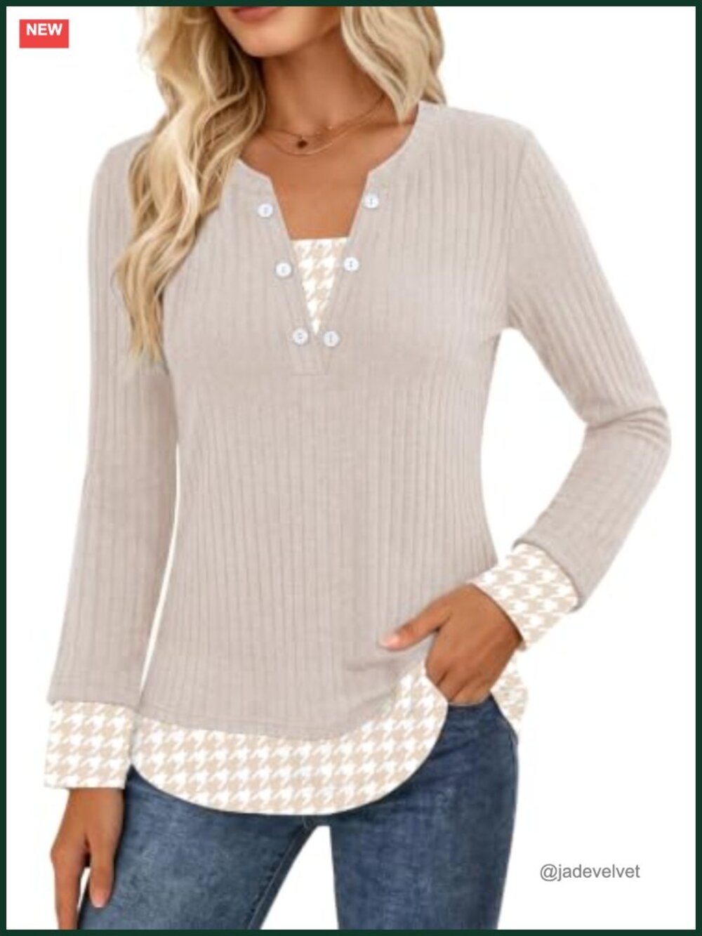Womens Long Sleeve V Neck Knit Tunic Sweater Teacher Outfit Fall